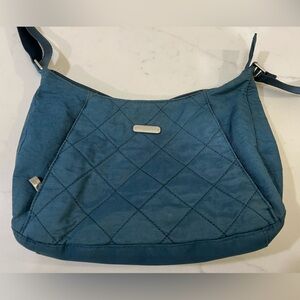 baggallini Blue Quilted Crossbody Bag Adjustable Strap Zip Pockets